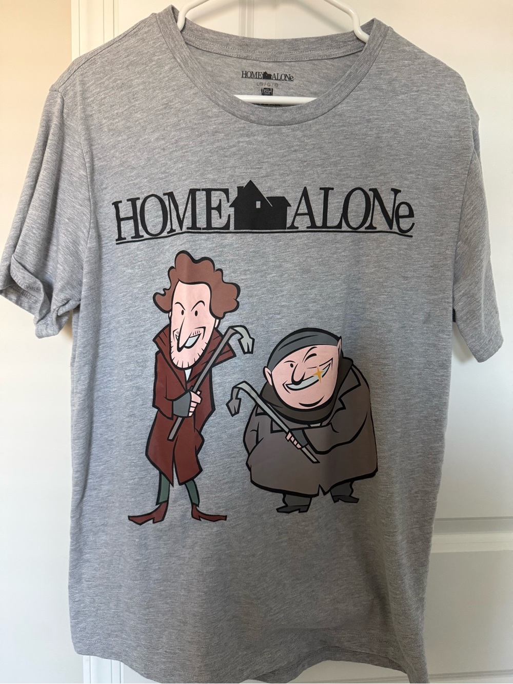 Home Alone Graphic Tee in Heather Gray